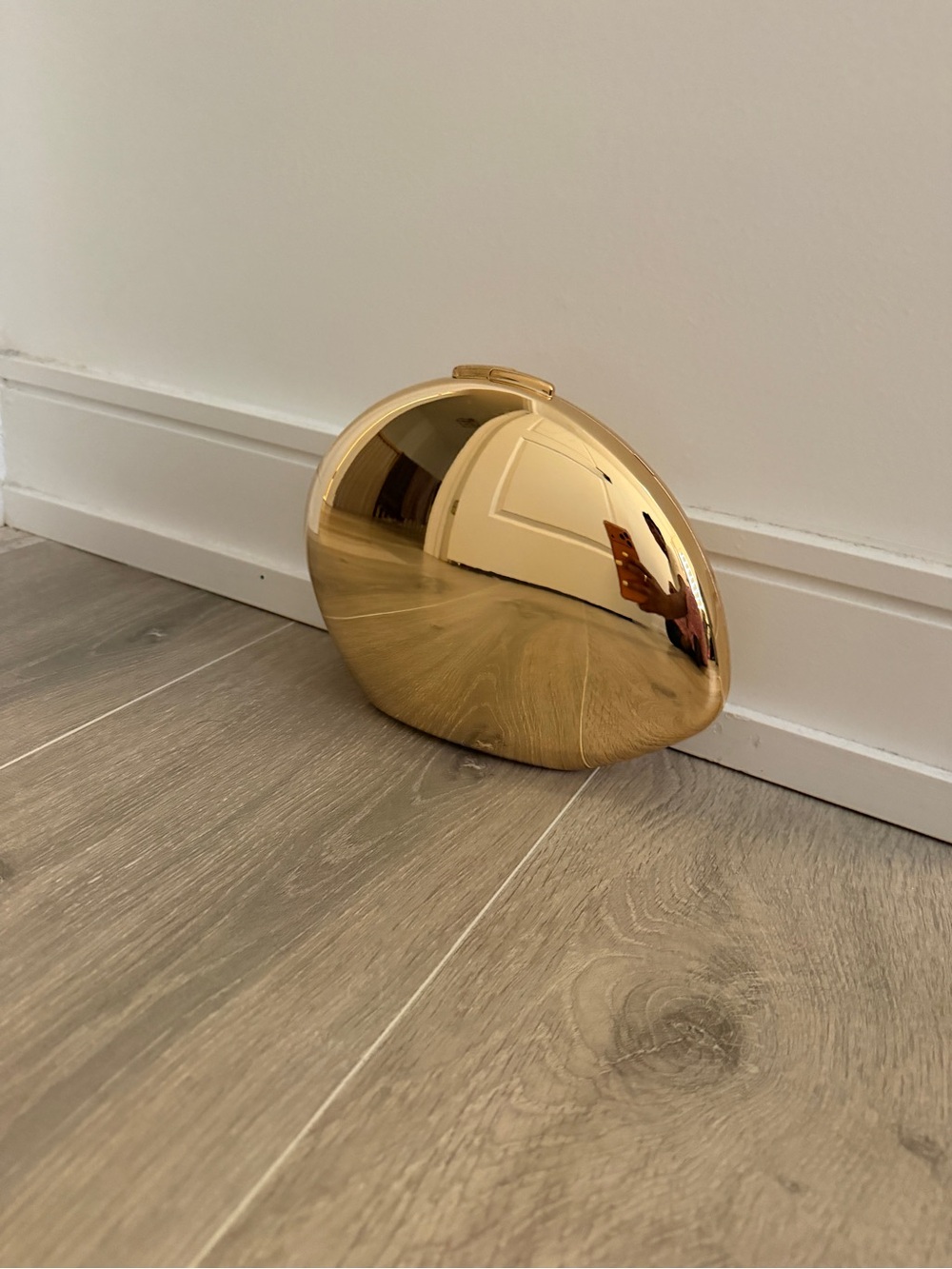 Fashion Nova Gold Metallic Egg Clutch